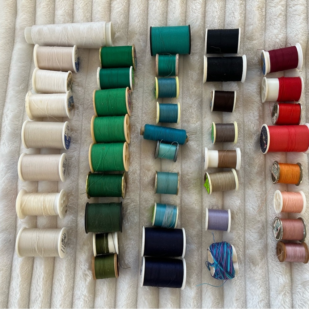 Assorted Sewing Thread Spools Lot 40+